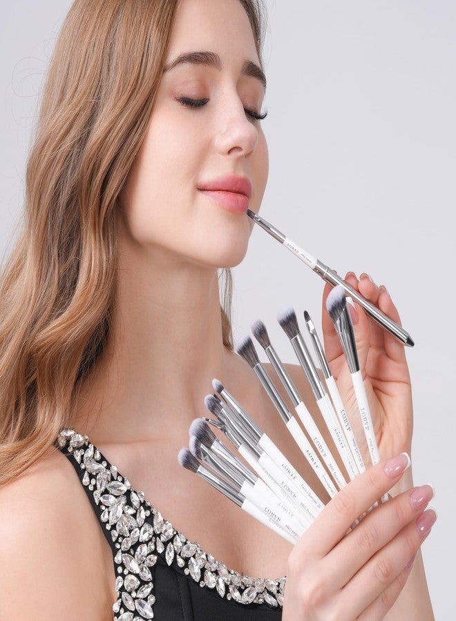 LORYP Makeup Brush Set Professional Soft Synthetic Vegan Luxury Cosmetic Brushes for Face & Eye White 20 Pcs - Image 3